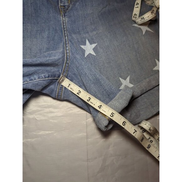Lane Bryant Mid Rise Boyfriend Midi Shorts Women's Size 20 Denim Stars Print - Picture 15 of 16